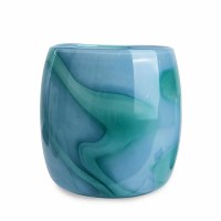 9" Blue and Green Glass Swirl Vase