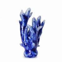 9" Blue Glass Coral Sculpture