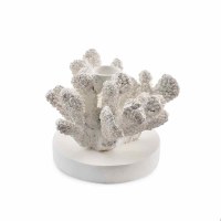 4" Faux White Coral Coastal Taper Candleholder