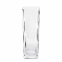 10" Clear Glass Square Vase