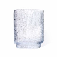 10" Clear Flat Textured Glass Vase