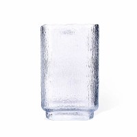 13" Clear Flat Textured Glass Vase