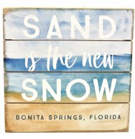 6" Sq Bonita Springs "Sand is the New Snow" Coastal Christmas Plaque