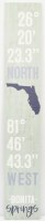 46" x 8" Bonita Springs Latitude and Longitude Coastal Poarch Board