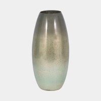 17" Green Ombre Glass Vase