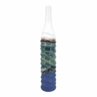 27" Multicolor and Blue Wavy Ceramic Vase