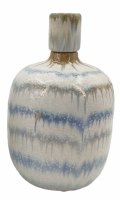 10" Blue and White Ceramic Bottle