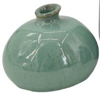 5" Green Ceramic Vase