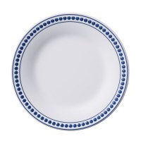 9" Round Blue Dots Rim Melamine Plate