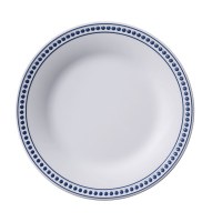 11" Round Blue Dots Rim Melamine Plate