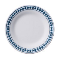 6" Round Blue Dots Rim Melamine Plate