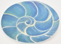 11" Round Blue Nautilus Shell Shoreline Melamine Dinner Plate