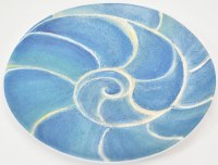 9" Round Blue Nautilus Shell Shoreline Melamine Salad Plate