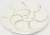 11" Round Beige Nautilus Shell Shoreline Melamine Dinner Plate