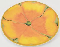 9" Round Orange Flower Botanic Garden Melamine Salad Plate