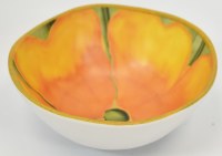 6" Round Orange Flower Botanic Garden Melamine Dipping Bowl