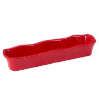 13" Red Pearlette Melamine Cracker Tray