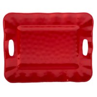 15' x 19" Red Pearlette Melamine Serving Tray