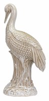 17" Beige Ceramic Heron Statue