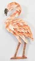 12" Pink Seashell Flamingo Coastal Wall Art Plaque