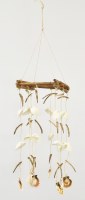 12" White Seashells and Coconut Slices Wind Chime