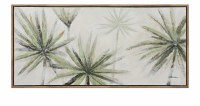 Horizontal Rectangle Sago Palm Tree Framed Coastal Canvas