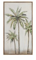 53" x 30" Vertical Rectangle Golden Palm 2 Framed Coastal Canvas