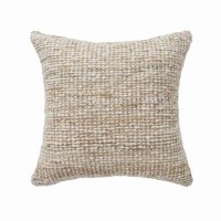 22" Sq Ivory and Natural Textured Decorative Pillow