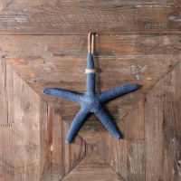 11" Dark Blue Polyresin Hanging Faux Starfish