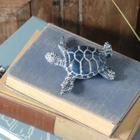 5" Dark Blue Polyresin Sea Turtle Figurine