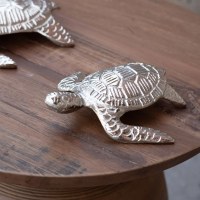 6" Silver Metal Sea Turtle Figurine