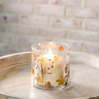 4" Pressed Dried Flowers in a Glass Votive Holder