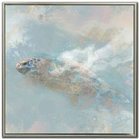 24" Sq Oceanic Turtle 2 Coastal Canvas Framed