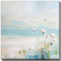 18" Sq Blue Waters 1 Wrapped Coastal Canvas