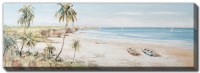 20" x 59" Seaside Palms Wrapped Coastal Canvas