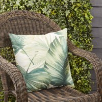 18" Sq Green Monstera Leaf Decorative Tropical Pillow