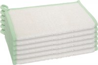 Set of Six 7" x 9" White and Sahe Dish Cloths