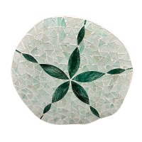 16" Green Mosaic Sand Dollar Coastal Wall Art Plaque