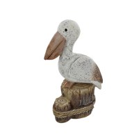 4" White Pelican on a Piling Coastal Polyresin Figurine