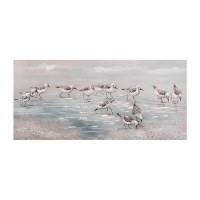 24" Sea Birds on the Shore Coastal Wrapped Canvas