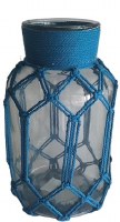 10" Clear Jar With Blue Twine