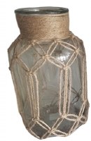 10" Clear Jar With Natural Twine