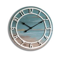 24" Round Beach Shore Coastal Wall Clock