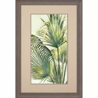 33" x 21" Five Palm Fronds in the Summer Breeze Framed Tropical Print Under Glass