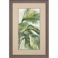 33" x 21" Six Palm Fronds in the Summer Breeze Framed Tropical Print Under Glass