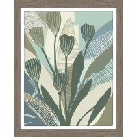 28" x 22" Tropical Botanical 4 Gel Textured Framed Print