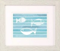 9" x 11" Dotted Fish at the Top Framed Coastal Print Under Glass