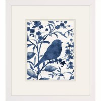 16" x 14" Blue Bird on the The Middle Branch Framed Print Under Glass