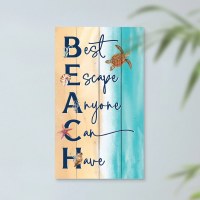 24" x 14" "Best Escape Anyone Can Have" Coastal Beach Wall Art Plaque