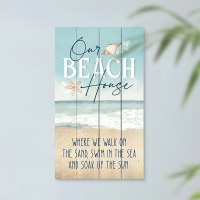 24" x 14" "Our Beach House" Coastal Wall Art Plaque